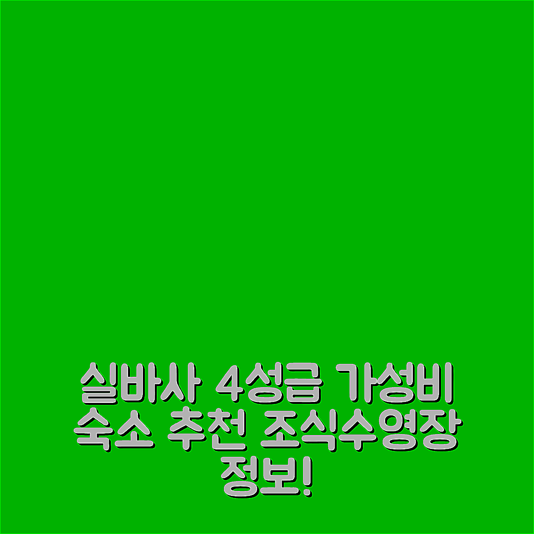 실바사 숙소 여행 호텔 추천 파이오니어 호텔 | 가성비 좋은 4성급 조식과 수영장 정보 5가지